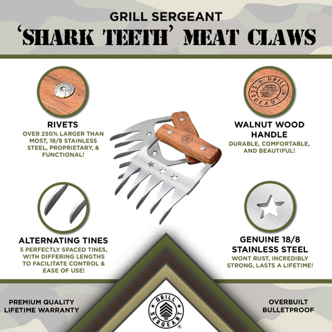 Grill Sergeant Shark Teeth Meat Claws