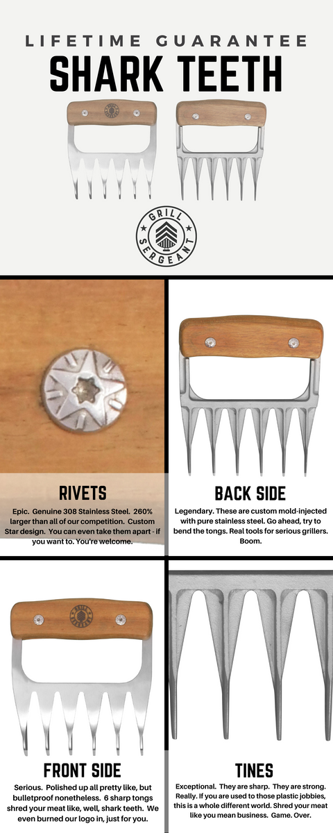 Grill Sergeant Shark Teeth Meat Claws